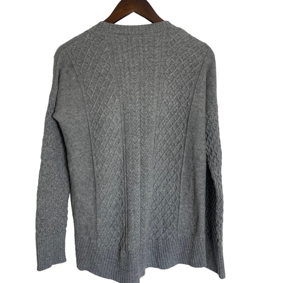 Banana Republic Women's Cable Knit Wool Blend Sweater Gray Size Small Petite - Picture 5 of 9